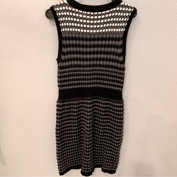 Spring + Mercer Black Gray Sleeveless Chunky Knit Sweater Dress Size Large - Picture 7 of 10
